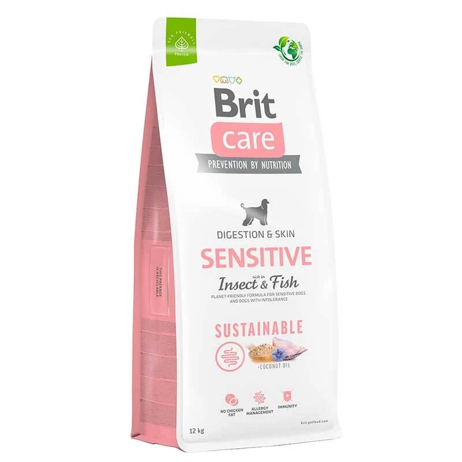 Brit Care Dog Sustainable Sensitive - Сухой корм с рыбой и насекомыми для собак с чувствительным пищеварением; 12 кг: цены и характеристики