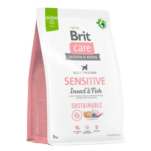 Brit Care Dog Sustainable Sensitive - Сухий корм з рибою та комахами для собак з чутливим травленням; 3 кг