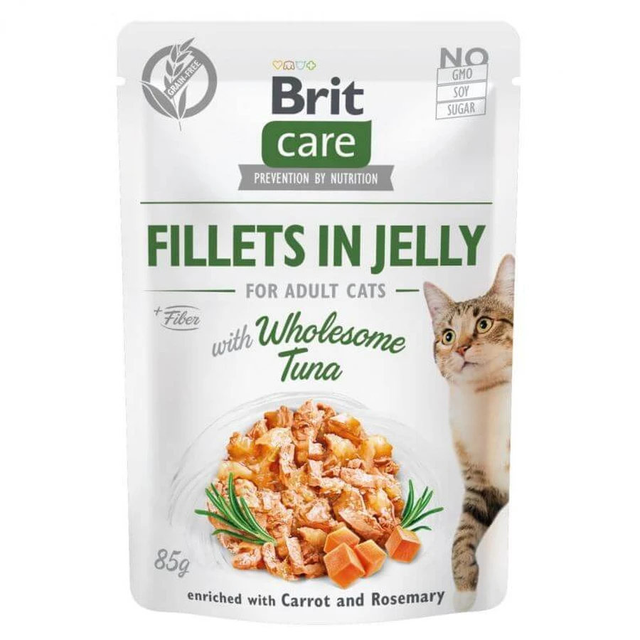 Brit Care Fillets in Jelly Wholesome Tuna – Влажный корм с тунцом для котов (филе в желе); 85 г: цены и характеристики
