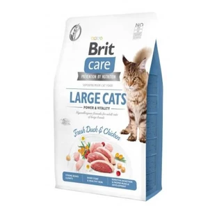 Brit Care Grain-Free Large cats - Сухий беззерновий корм з куркою і качкою для дорослих котів великих порід; 2 кг