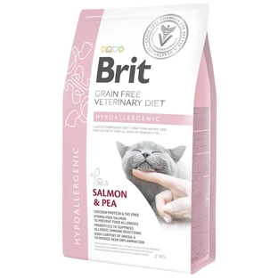 Brit GF Veterinary Diet (Бріт Ветерінарі Дієт) Cat Hypoallergenic - Беззернова гіпоалергенна дієта з лососем і горохом для котів; 2 кг