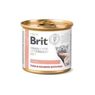 Brit GF Veterinary Diet (Бріт Ветерінарі Дієт) Cat Renal - Беззерновий вологий корм з тунцем та лососем для котів із хронічною нирковою недостатністю; 200 г