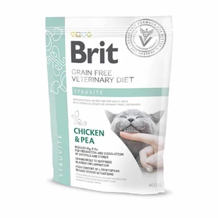 Brit GF Veterinary Diet (Бріт Ветерінарі Дієт) Cat Struvite - Беззернова дієта при струвитному типі сечокам'яної хвороби з куркою та горохом для котів; 400 г