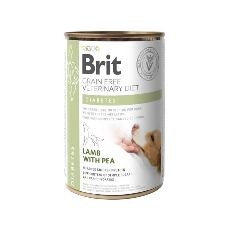 Brit GF Veterinary Diet (Бріт Ветерінарі Дієт) Dog Diabetes - Вологий корм з ягням для собак із цукровим діабетом; 400 г: ціни та характеристики