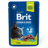 Brit Premium Cat pouch with Lamb for Sterilised - Вологий корм зі шматочками ягнятка в соусі для стерилізованих котів; 100 г