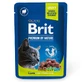 Brit Premium Cat pouch with Lamb for Sterilised - Влажный корм с кусочками ягненка в соусе для стерилизованных котов; 100 г