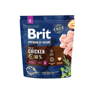 Brit Premium by Nature ADULT S - Сухий корм з куркою для дорослих собак дрібних порід; 1 кг