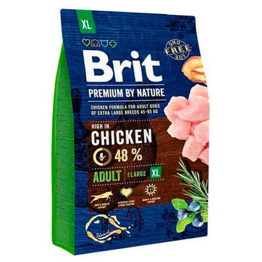 Brit Premium by Nature ADULT XL - Сухий корм з куркою для дорослих собак гігантських порід; 3 кг: ціни та характеристики