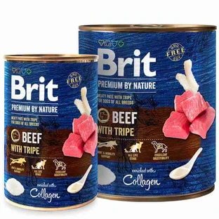 Brit Premium by Nature Beef with Tripe - Консервированный корм с говядиной и требухой для собак (паштет); 400 г