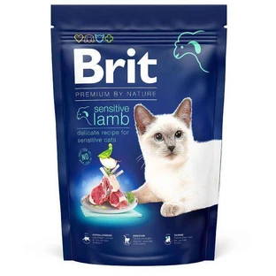 UAnimals Brit Premium by Nature Cat Sensitive Lamb - Сухой корм с ягнёнком для взрослых котов с чувствительным пищеварением; 300 г