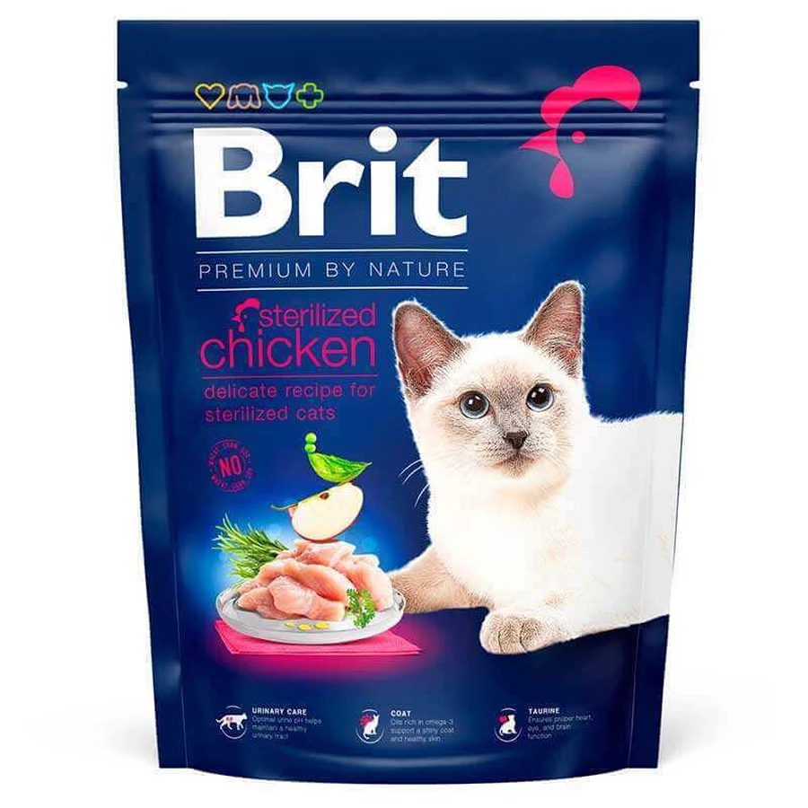 Brit Premium by Nature Cat Sterilized Chicken - Сухий корм з куркою для дорослих стерилізованих котів; 800 г: ціни та характеристики