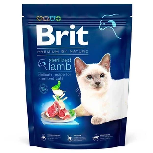 Brit Premium by Nature Cat Sterilized Lamb - Сухий корм з ягням для дорослих стерилізованих котів з чутливим травленням; 300 г