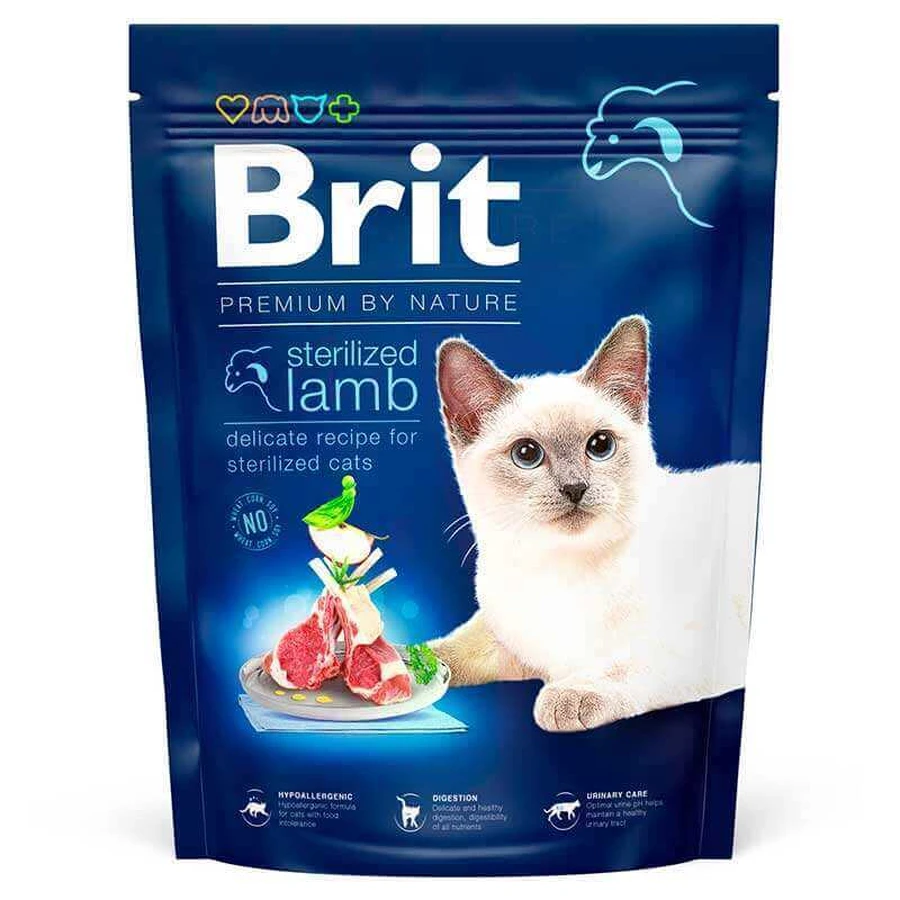 Brit Premium by Nature Cat Sterilized Lamb - Сухий корм з ягням для дорослих стерилізованих котів з чутливим травленням; 300 г: ціни та характеристики