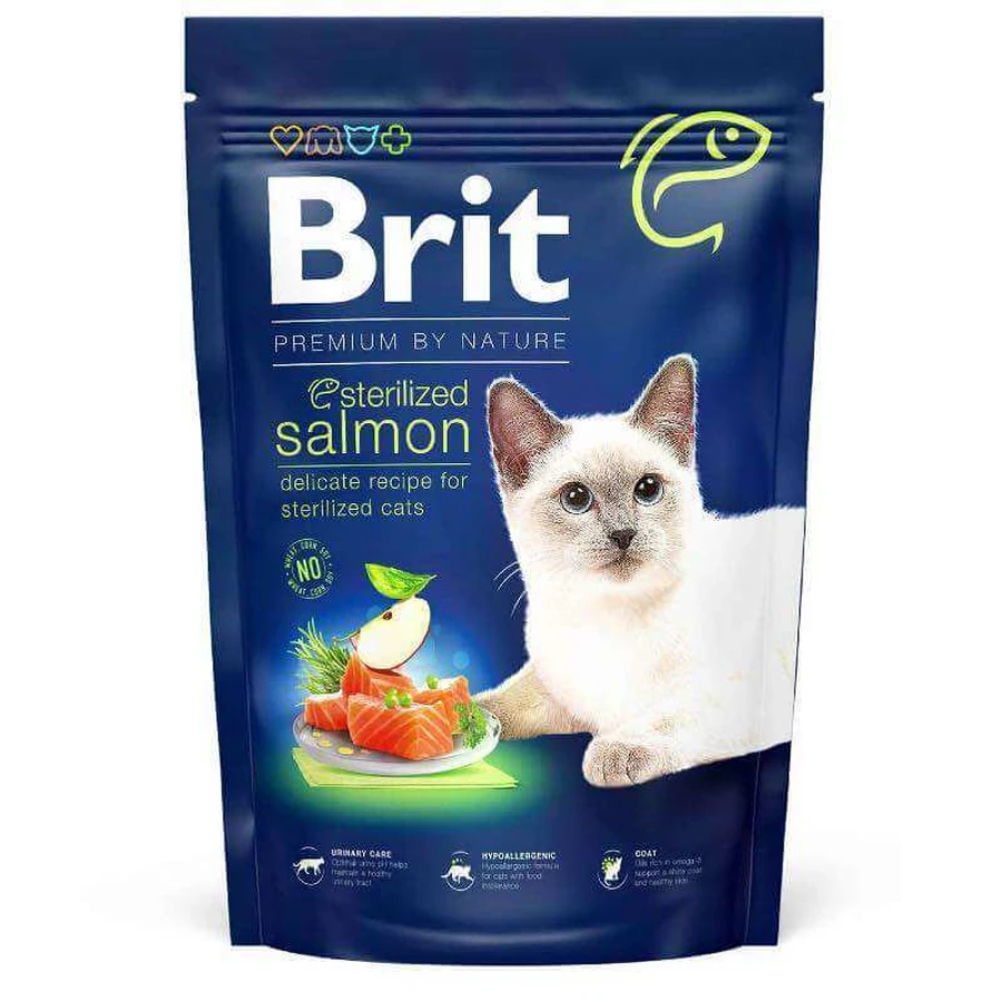 Brit Premium by Nature Cat Sterilized Salmon - Сухой корм с лососем для взрослых стерилизованных котов; 300 г: цены и характеристики
