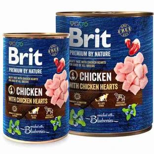 UAnimals Brit Premium by Nature Chicken with Hearts - Консервированный корм с курицей и куриным сердцем для собак (паштет); 400 г