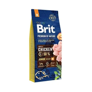 UAnimals Brit Premium by Nature JUNIOR M Сухий корм з куркою для цуценят і молодих собак середніх порід 15 кг