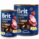 Brit Premium by Nature Turkey with Liver - Консервированный корм с индейкой и индюшиной печенью для молодых собак (паштет); 400 г