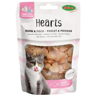 Bubimex (Бубимекс) Chicken and Fish Heart's - Печенье Сердечки с курицей и рыбой для котов; 50 г