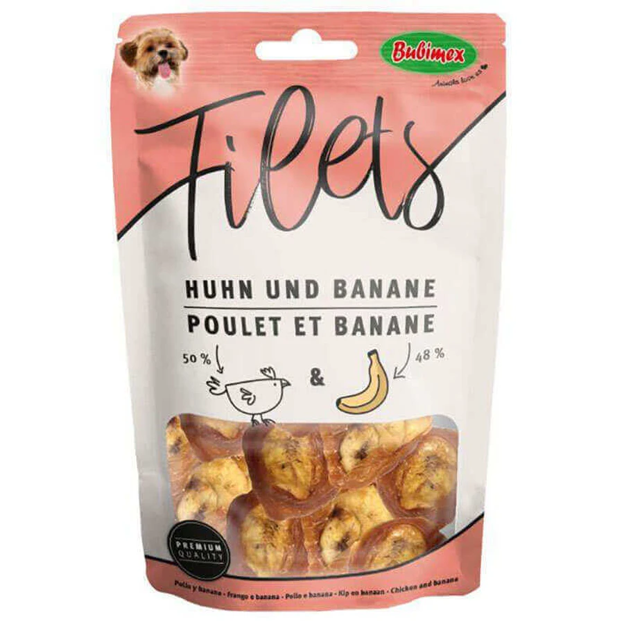Bubimex (Бубімекс) Chicken fillets with banana - Ласощі з курячим філе та бананом для собак; 85 г: ціни та характеристики