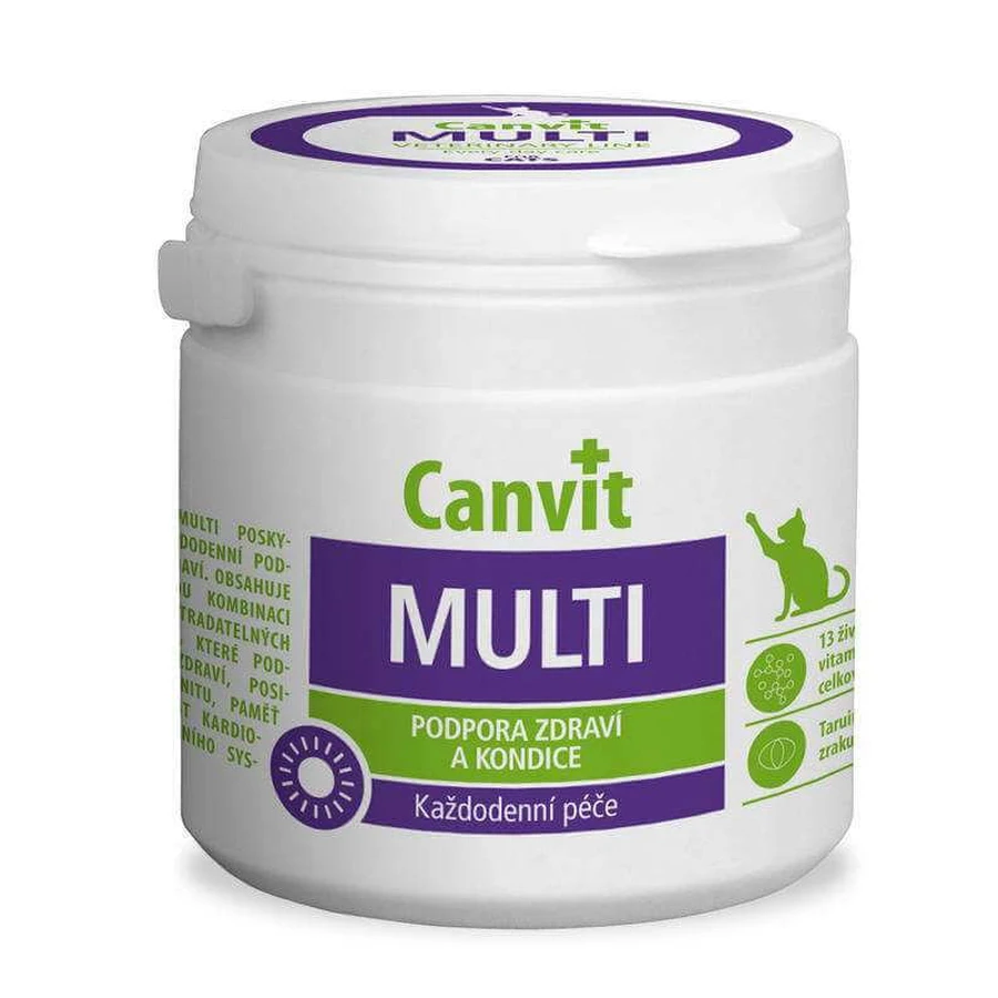 Canvit (Канвіт) MULTI - Мультивітамінна добавка для здорового життя котів; 100 г (100 таб.): ціни та характеристики