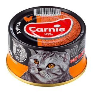 Carnie (Карні) Консервований корм з куркою для дорослих котів у порційній упаковці (паштет); 100 г