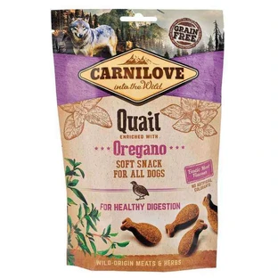 Carnilove Dog Soft Snack Quail with Oregano - Лакомство с перепелкой и орегано для здорового пищеварения взрослых собак всех пород; 200 г