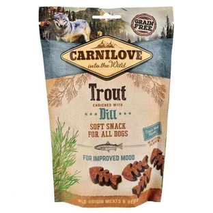 Carnilove Dog Soft Snack Trout with Dill - Лакомство с форелью и укропом для улучшения настроения взрослых собак всех пород; 200 г