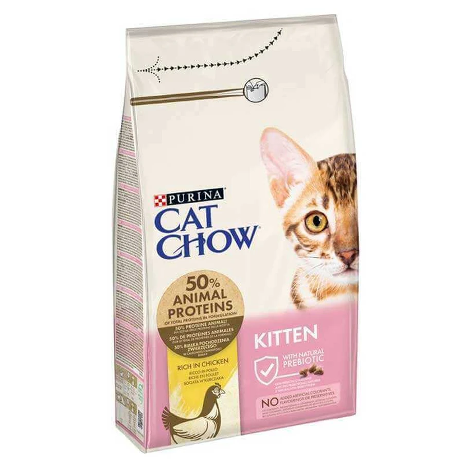 Cat Chow (Кет Чау) Kitten - Сухий повнораціонний корм з куркою для кошенят; 1,5 кг: ціни та характеристики