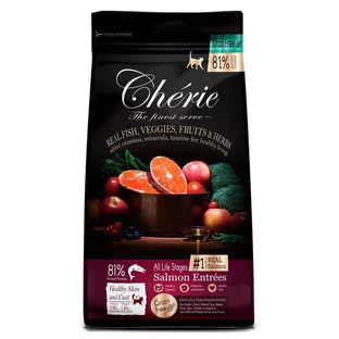 Cherie (Шери) Healthy Skin and Coat Salmon Entrеes - Беззерновий сухий корм з лососем для підтримки здоров'я шкіри та шерсті котів; 2 кг