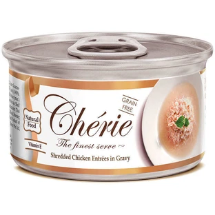 Cherie (Шері) Cat Shredded Chicken Entrees in Gravy - Вологий корм з куркою для дорослих кішок (шматочки в соусі); 80 г