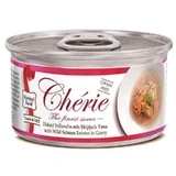 Cherie (Шері) Cat Yellowfin mix Skipjack Tuna with Wild Salmon Entrеes in Gravy - Вологий корм з тунцем та лососем для дорослих котів (шматочки в соусі); 80 г