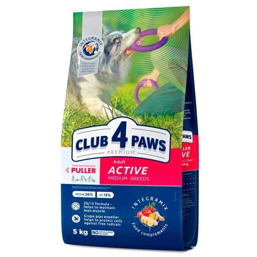 Club 4 Paws Premium Active Active Adult Medium Breeds Chicken - Сухий корм для дорослих собак середніх порід з високими енергетичними потребами; 5 кг: ціни та характеристики
