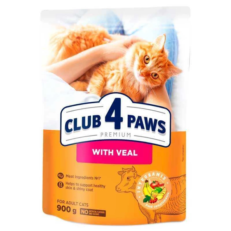 Club 4 Paws Premium Adult Cat Veal - Сухой корм с телятиной для взрослых котов; 900 г: цены и характеристики