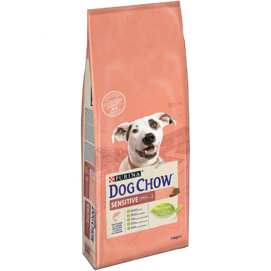 Dog Chow Adult Sensitive - Сухий корм з лососем і рисом для собак; 14 кг: ціни та характеристики