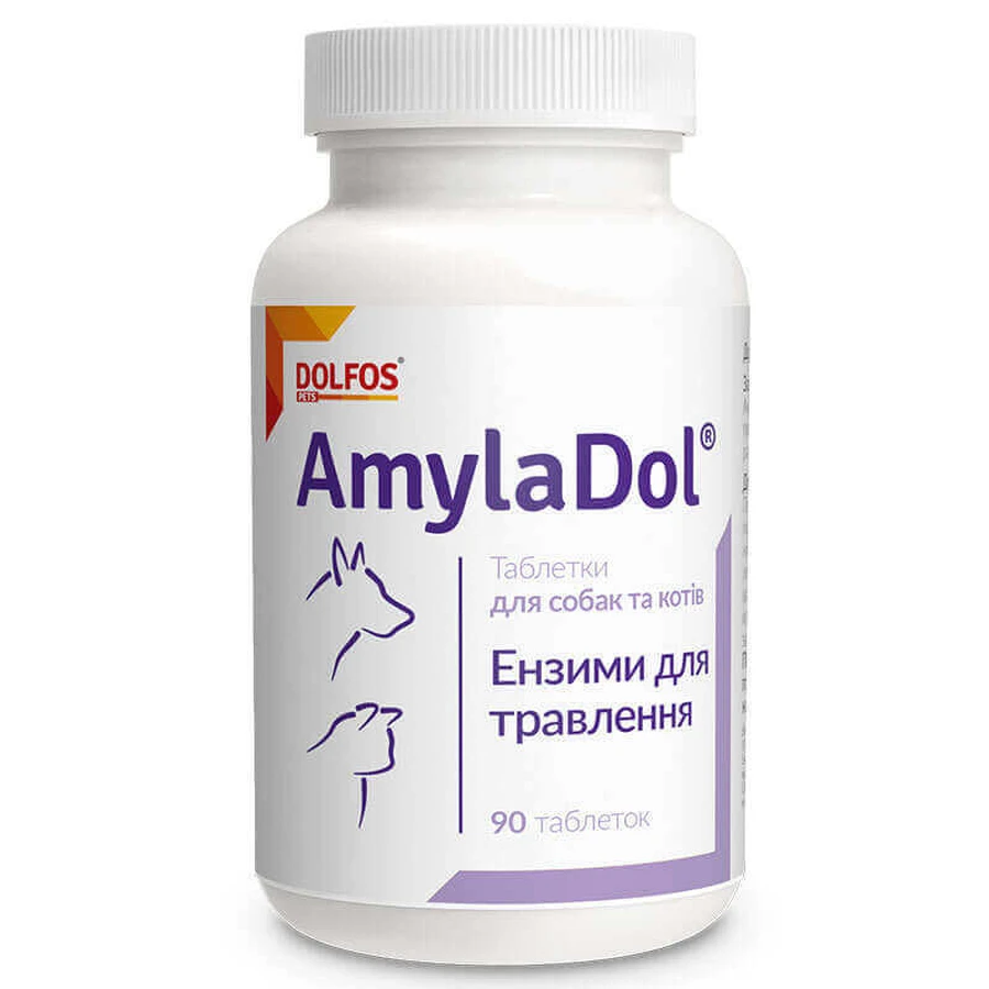 Dolfos (Дольфос) AmylaDol - Вітамінно-мінеральний комплекс для собак і котів при порушенні травлення; 90 табл.: ціни та характеристики