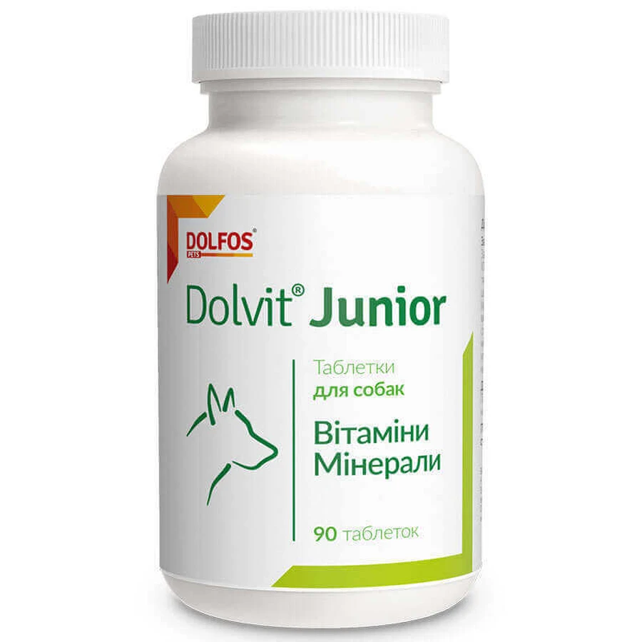 Dolfos (Дольфос) Dolvit Junior - Витаминно-минеральный комплекс Долвит Джуниор для щенков и молодых собак; 90 шт.: цены и характеристики