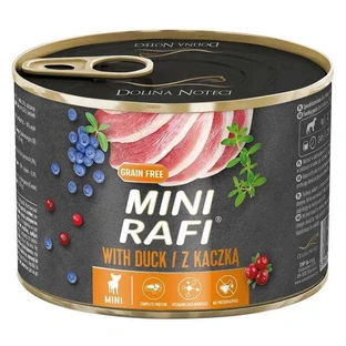 Dolina Noteci RAFI Dog with Beef - Консервований корм з качкою, лохиною та журавлиною для дорослих собак міні порід (паштет); 185 г