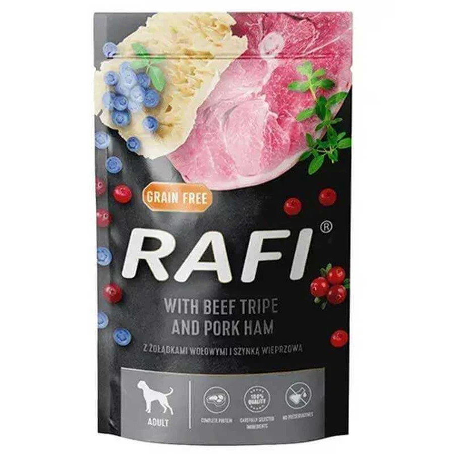 Dolina Noteci RAFI Dog with Beef Tripe and Pork Ham - Вологий корм з яловичими шлунками і шинкою для дорослих собак; 500 г: ціни та характеристики