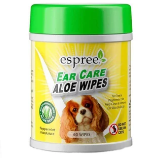 Espree (Еспрі) Aloe Ear Care Pet Wipes - Вологі серветки з алое вера для вух для собак; 60 шт./уп.