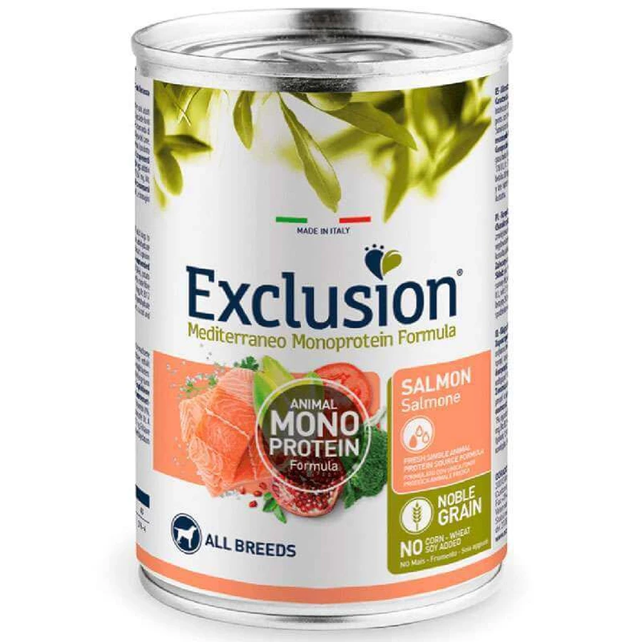 Exclusion Noble Grain Adult Salmon All Breeds - Консервований монопротеїновий корм з лососем для дорослих собак усіх порід; 400 г: ціни та характеристики