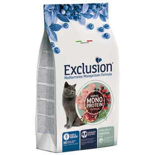 Exclusion Noble Grain Cat Sterilized +7 Chicken - Монопротеїновий сухий корм з куркою для стерилізованих котів старше 7 років; 1,5 кг