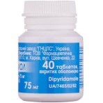Дипіридамол табл. в/о 75 мг, №40: ціни та характеристики