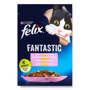 Felix (Феликс) Fantastic - Влажный корм с форелью для котов (кусочки в желе); 85 г