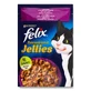 Felix (Феликс) Sensations Jellies - Влажный корм с уткой для котов (кусочки в желе со шпинатом); 85 г
