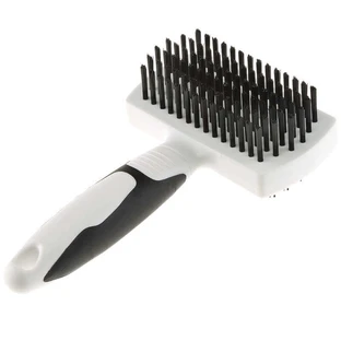 Ferplast (Ферпласт) GRO 5765 PREMIUM SLICKER BRUSH - Двостороння щітка для собак і котів; GRO 5765 (Біло-чорний)