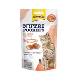 GimCat (ДжимКэт) Nutri Pockets - Лакомства подушечки с лососем, Омега-3 и Омега-6 для котов; 60 г
