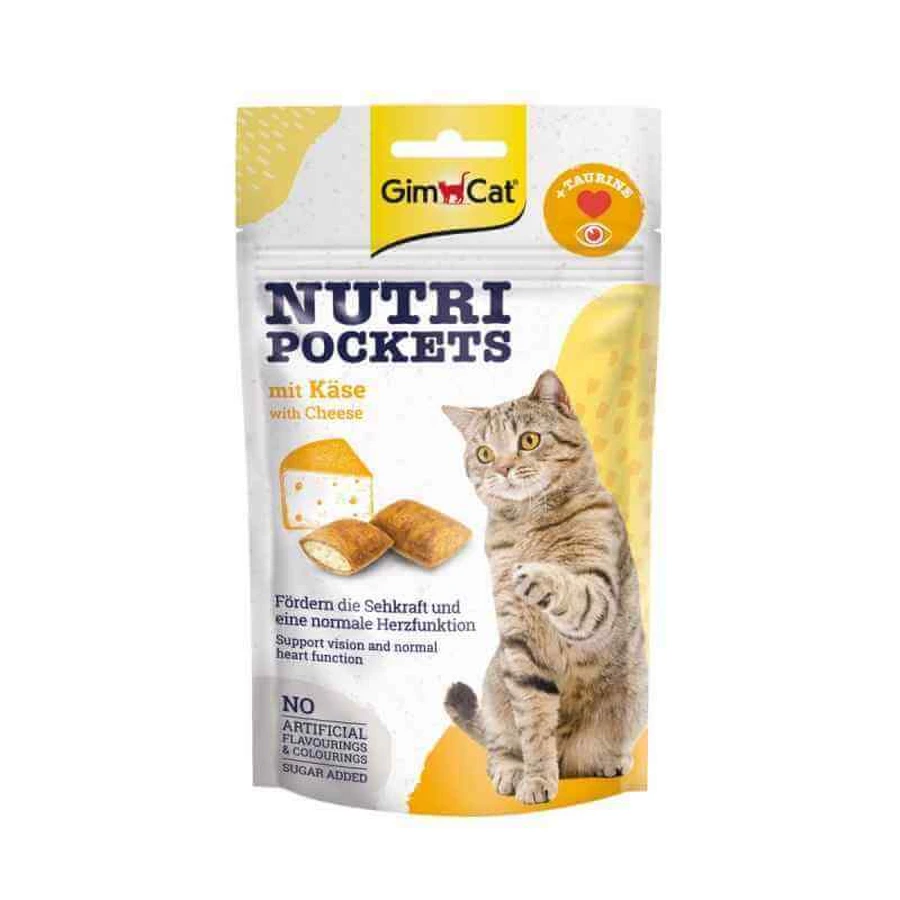 GimCat (ДжимКэт) Nutri Pockets - Лакомства подушечки с сыром и таурином для кошек; 60 г: цены и характеристики