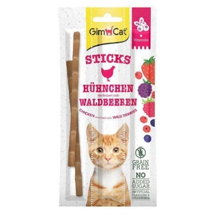 GimCat (ДжимКет) Superfood Duo-sticks - Ласощі жувальні палички з курчам та ягодами для котів; 3 шт./уп.