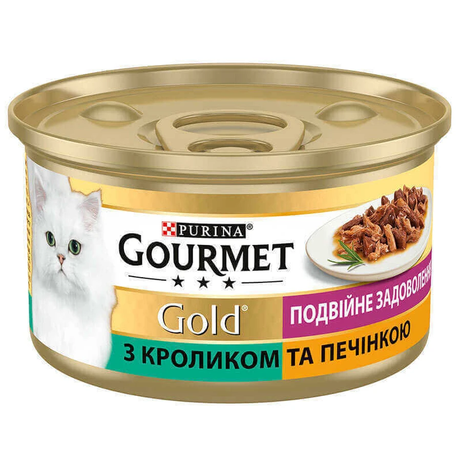 Gourmet (Гурме) Gold - Консервований корм з кроликом і печінкою для дорослих котів; 85 г: ціни та характеристики