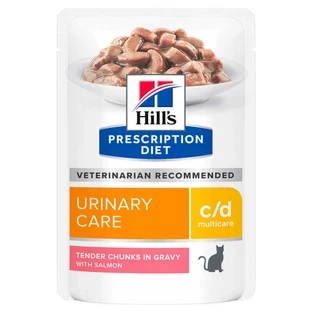 Hill’s Prescription Diet c/d Urinary Care Salmon - Влажный корм-диета с лососем для кошек с заболеваниями мочевыводящих путей; 85 г
